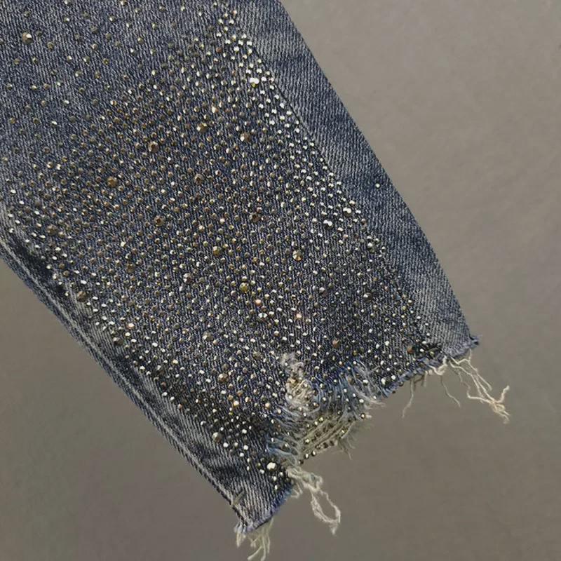 Summer 2024 Women's High-Waist Slim Fit Denim Pencil Jeans – Seven-Point Length