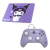 Allone Sanrio Characters Kuromi Gaming Glass Mouse Pad PC Controller Set X 9 X 33cm PC Game Tempered Glass Purple Rapid Fire Function Wired Connection