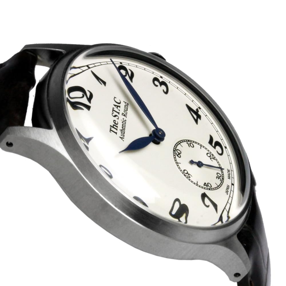 The STAC Made In Japan Domestic Watch 36mm Classic Retro Unisex White Brown Leather [The Stack] Men's Women's ST-AR002