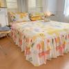23 Colors Matte Non-slip Bed Skirt Baby Single Twin Full Queen King Size Bed Skirt Mattress Protective Case/Cover Bed Skirt with 2 Pillowcase