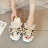 Fashion Shoes Woman 2025 Slippers Summer On A Wedge Pantofle Platform Butterfly-Knot Luxury Slides New Designer Fashion Butterfly-knot