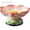 New Chinese Style Ceramic Lotus High Foot Offering Plate, Household Offering Fruit Plate, Fruit Plate, Offering Tribute Plate