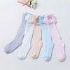 2021 Summer Breathable Cotton Bowknot Over-the-Knee Mesh Socks for Baby Girls
