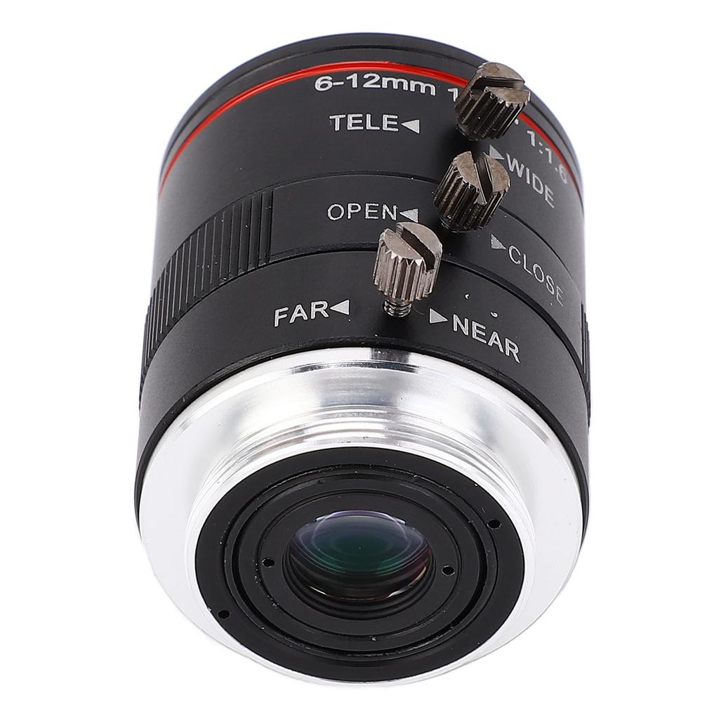 Zoom Industrial Lens 6?12mm 1/1.8 3MP Manual Focus Lens Aluminium Alloy C Mount Adjustable Aperture