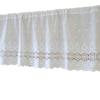 Pure White Cotton 45cm Short Cafe Curtain with Cute Embroidery and Lace for Small Hiding Simple and Natural Look Windows, Shelves,
