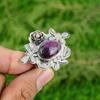 925 Sterling Silver Natural Ruby Zoisite Multi Stone Flower Sister Ring Jewelry