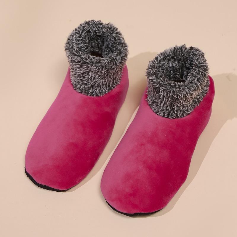 Womens Warm Fuzzy Socks with Non Slip Grip Stretch Velvet Slippers Socks Winter Home Floor Socks