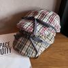 Cap Unique Checkered Women Fashion Beret With Breathable Fabric For Daily Use