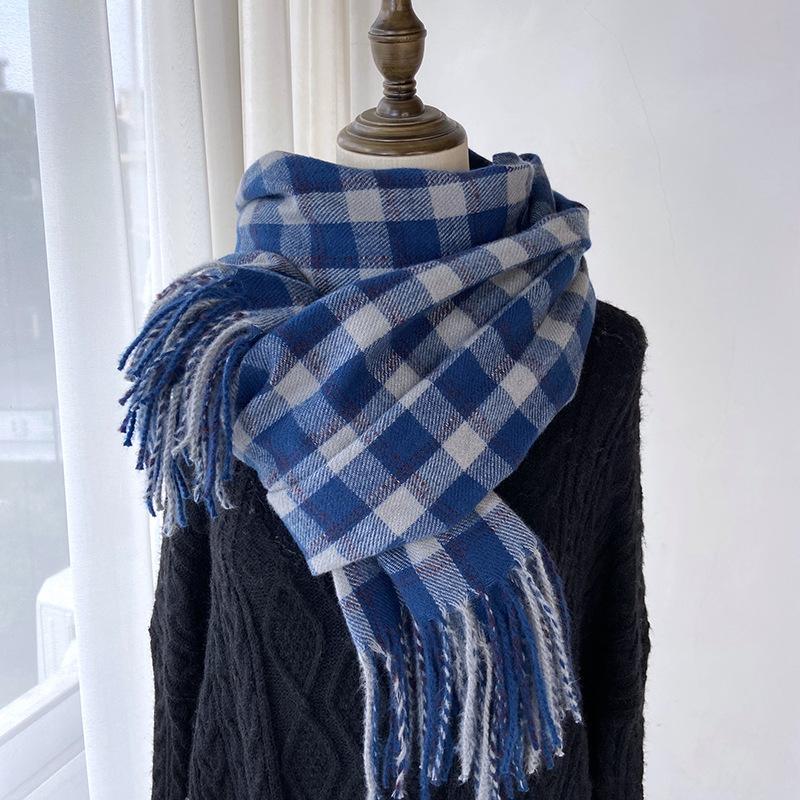 Luxury Cashmere Womens Scarf Spring Winter Plaid Cappa Opera Cape Wraps Female Tippet Bandana Scarves Headscarf