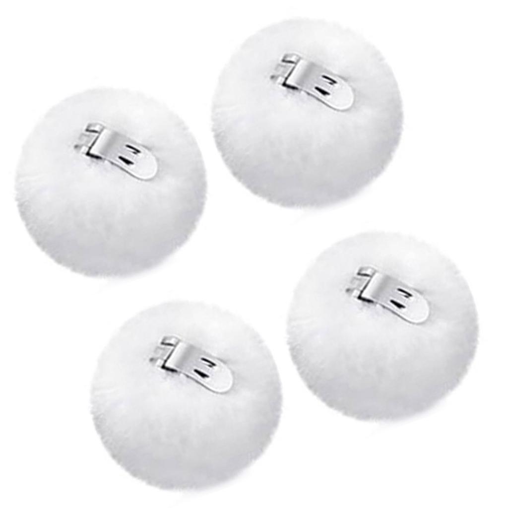 Set of 4 Stylish Shoe Clip Detachable Furry Ball Shaped Shoe Clips Versatile Fluffys Pompoms Shoes Buckles Accessories