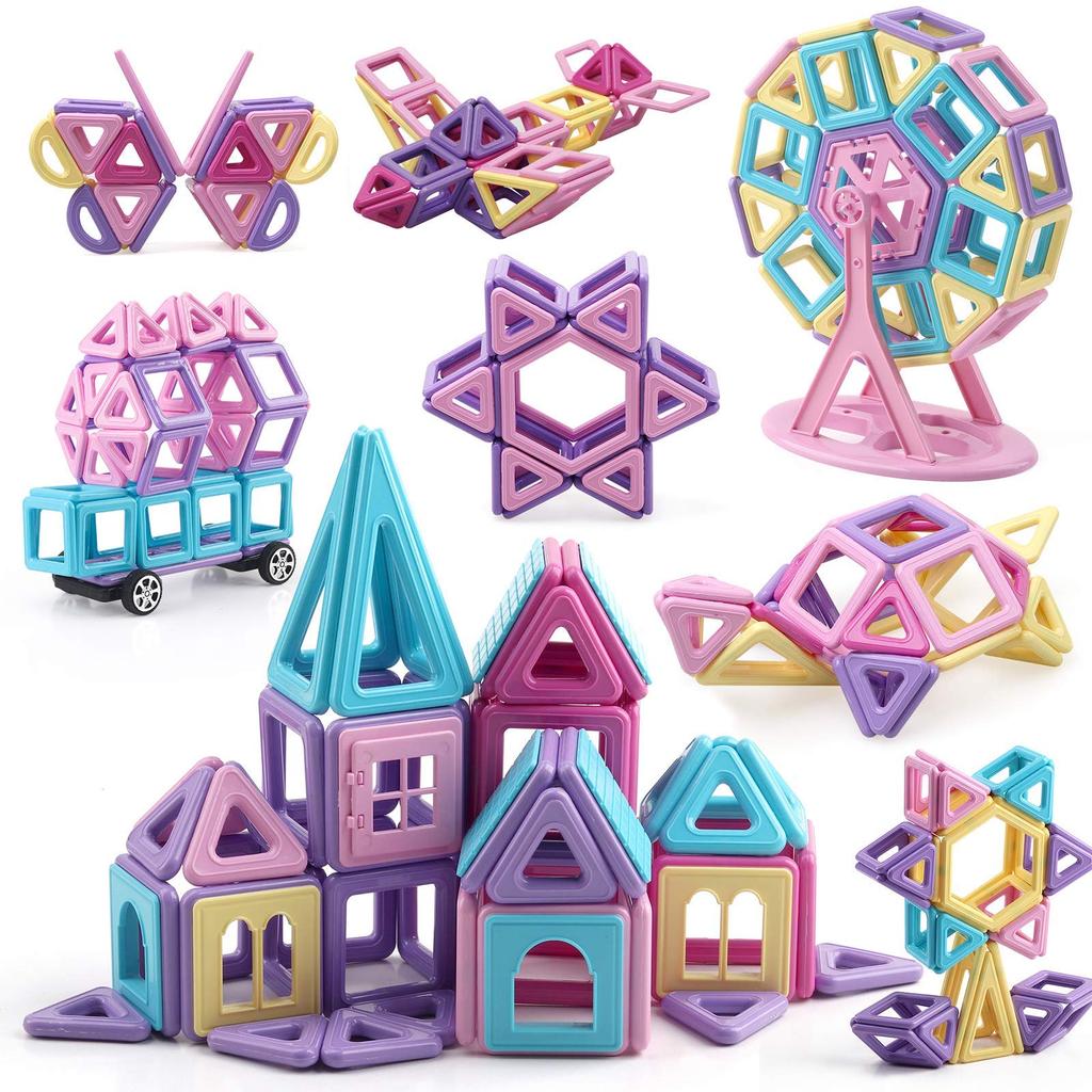 AOMIKS 124pcs Magnetic Toys, Magnetic Blocks, Educational Toys, Building Blocks, 3D, Infants, Nurseries, Elementary School Students, Grandchildren,