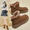 Fleece High-top Snow Boots for Women's Winter New Student Ins Korean Version of Thermal Casual Shoes Platform XFH568