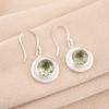 Green Amethyst Gemstone 925 Fine Silver Jewelry Handmade Wedding Earrings 1.40" EE-4-42