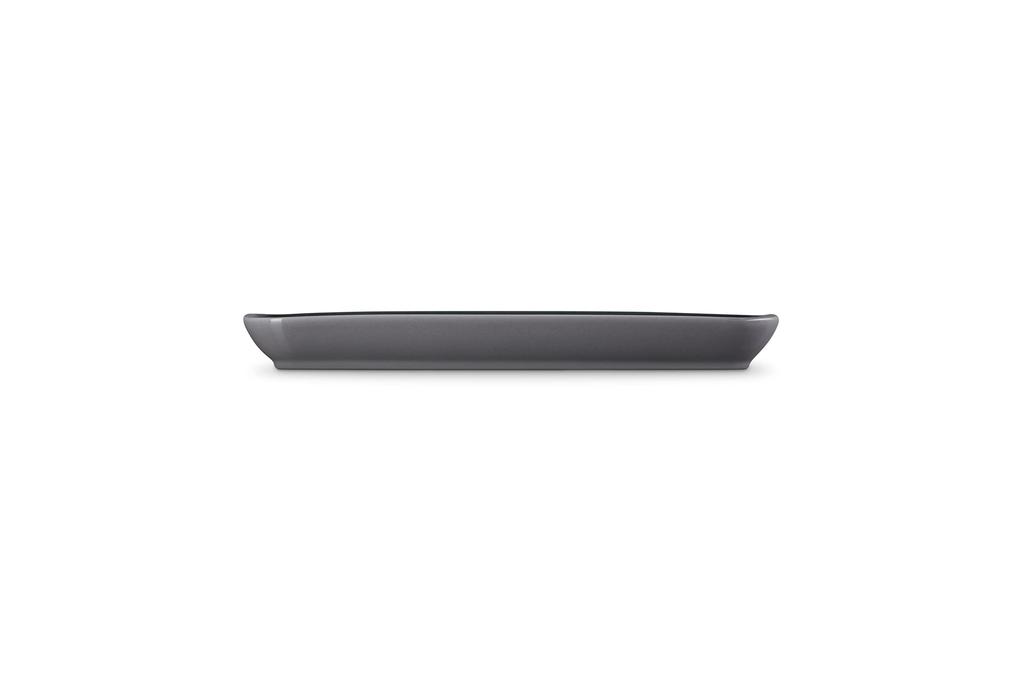 Le Creuset Léger Rectangular Plate, 25cm, Flint, Heat and Cold Resistant, Microwave, Oven, and Dishwasher Safe, Oven Dish, Bakeware, Long Plate,
