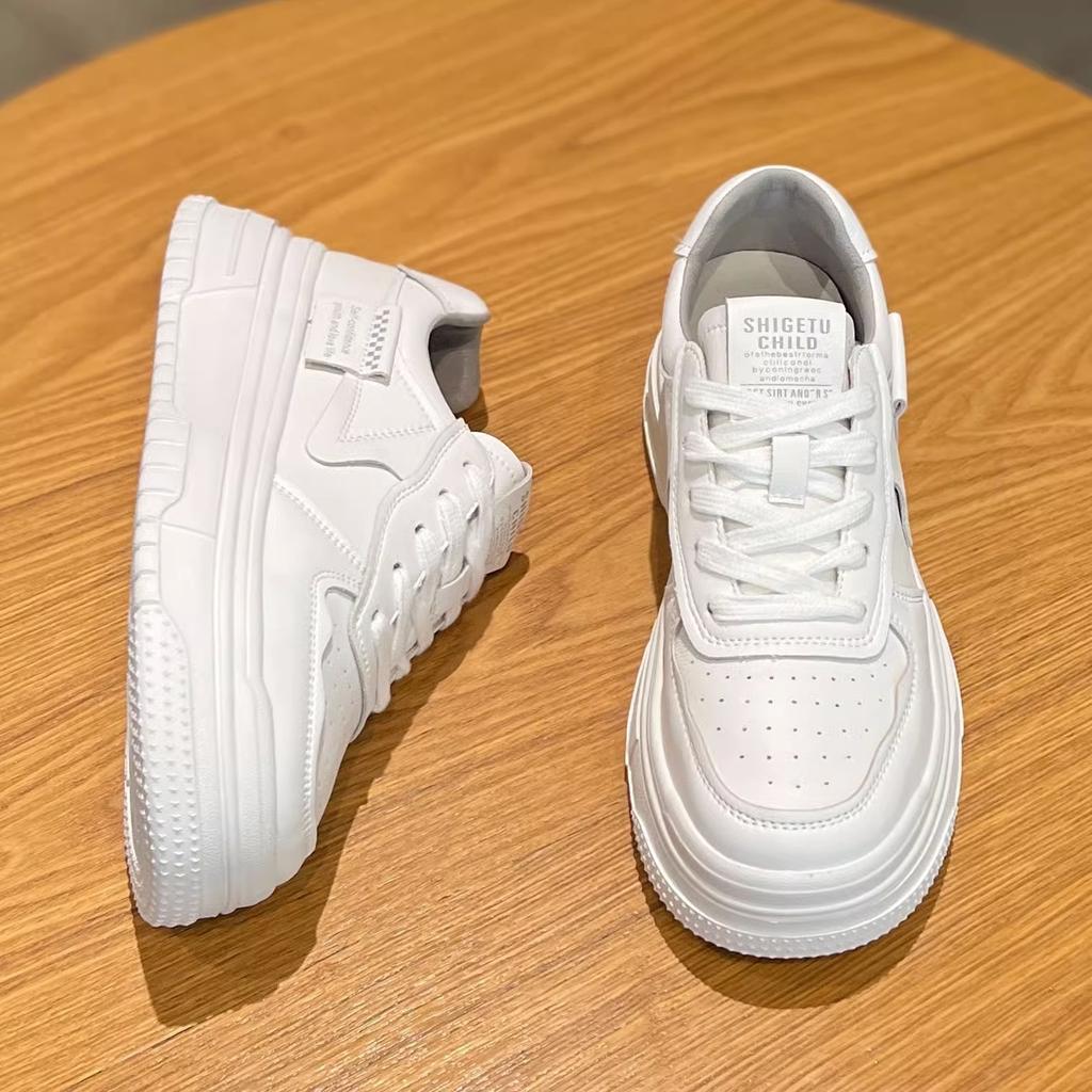 (Clearance Price Is Non-refundable)! Platform White Shoes Women's 2025 Versatile Lace-up Heightening Breathable Casual Board Shoes Muffin