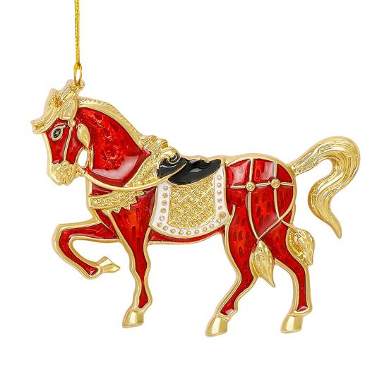 Horse Christmas Ornaments Sparkly Rhinestone Horse Hanging Decoration Acrylic Christmas Tree Ornament for Winter Xmas Party Supplies Holiday Home