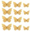 1 Set Wall Sticker with Glue Hollow Out Design Paper Art 3D Butterfly Refrigerator Sticker Home Decoration Household Supplies