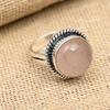 Rose Quartz Gemstone Handmade 925 Sterling Silver Ring Jewelry For Thanksgiving