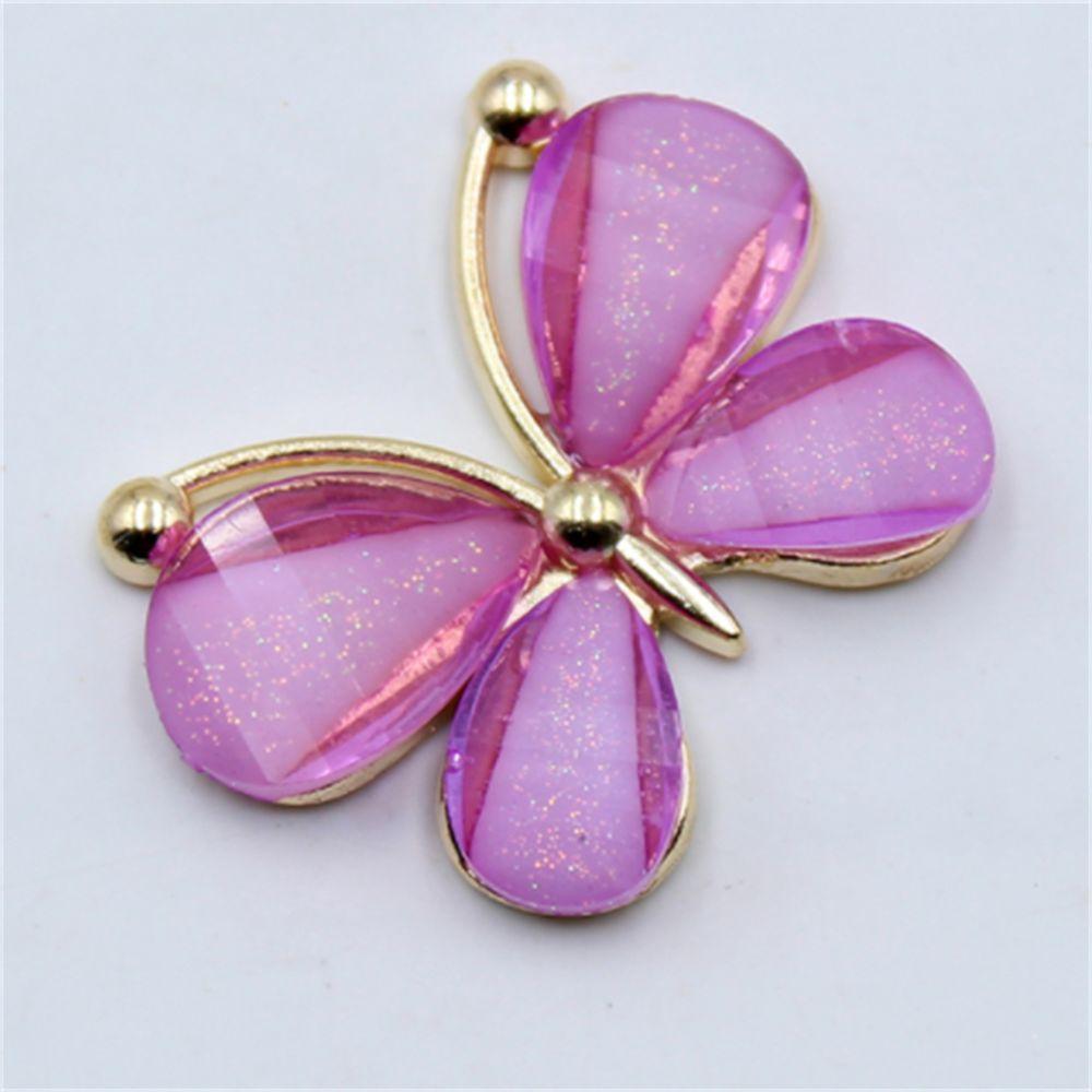 10Pcs/Set  Cute Colorful Butterfly Costume Decoration Alloy Stained Glass Buckle DIY Jewelry Accessories Wedding Card DIY Decor