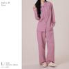 Yes Family Cotton Gauze Long Open Double Loungewear Size Pink Women's 100% Pajamas, Sleeves, Front, Gauze, Set, Autumn, L,
