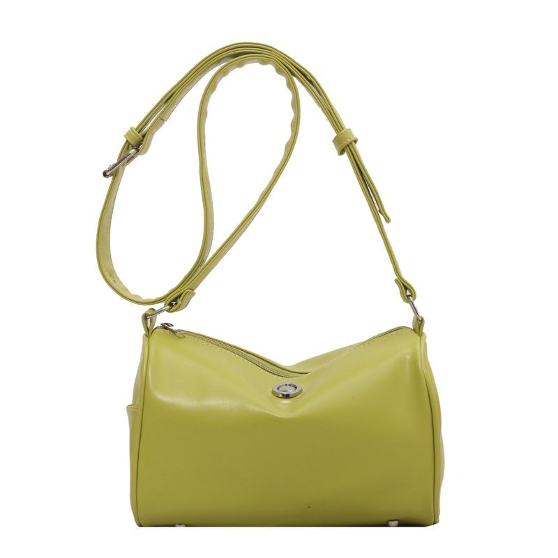 IELGY Cylinder Bag, Casual Soft Leather Bucket Bag, Street Hip-hop Shoulder Oblique Span Bag.