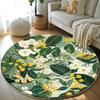 Plant Pattern Living Room Decoration Green Carpet Home Fluffy Soft Round Mat Thick Plush Study Rug Nordic Style Rugs for Bedroom