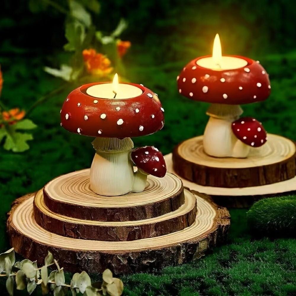 Craft Ornament Mushroom Candle Holder Home Decoration Mushroom Candlestick
