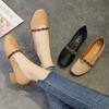 f54Leather Pumps Women Square Toe Footwear Shallow Office Shoes Female Fashion Chunky Heels 2 Inch Woman Autumn Yui8