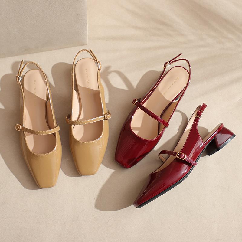 Baotou Sandals Women Front Bag Back Empty Spring/Summer Shoes Single Shoe Fashion Women's Shoes Buckle Strap Designer Sandals