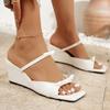 Fashion New Women Sandals Casual Trend Summer Dress Sandals Bow Square Toe Wedges Slippers Women Elegant Comfort Open Toe Shoes Women