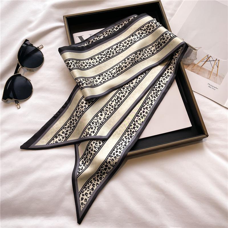 Temperament Thin Silk Scarf Silk Long Strip High-End Fashion Women'S Headscarf Versatile Thin Narrow Streamer Diagonal Scarf