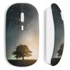 Wireless Mouse - MANIACASE - Galaxy Tree - White Color - USB Wifi Key - Compatible Mac and PC