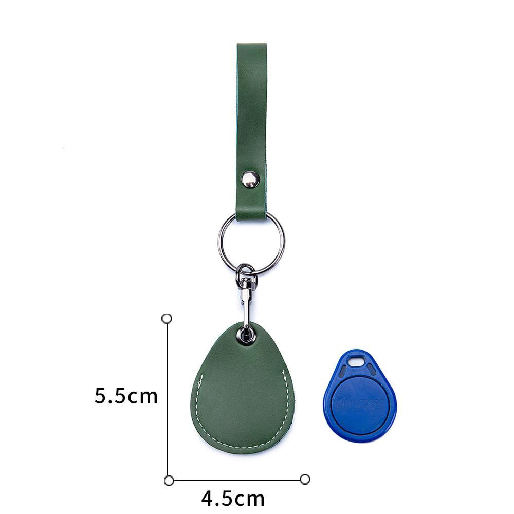 PU Leather Card Holder Keychain Key Ring Door Lock Access Tags ID Card Case Keychain Access Card Bag Key Tag Ring