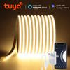 Premium Real Silicone Neon LED Light Strip 24V Tuya Smart WiFi APP Alexa Control Self-Adhesive COB LED Tape-Cuttable Waterproof