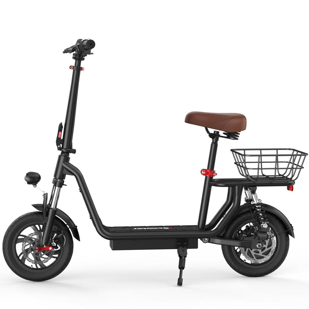 iScooter I12 Electric Scooter For Unisex 25KM/H 500W 7.5Ah 12 Inch Pneumatic Road Tire 30-35KM Range City Commuting E-Scooter with Basket