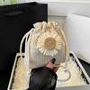 Rattan Woven Women Straw Bag Handbag Knit Flower Summer Beach Shoulder Messenger Bags Fashion Creative Bucket Purse