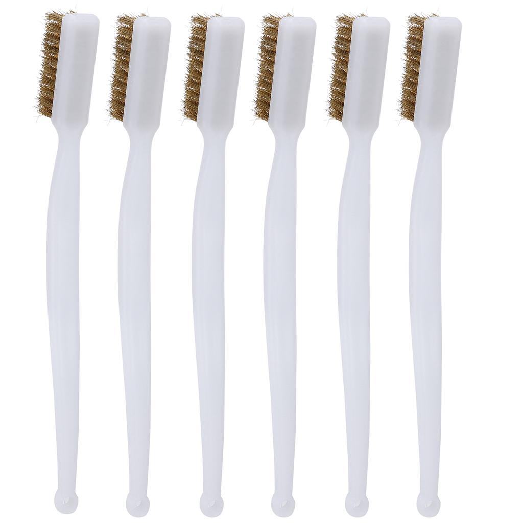 6pcs Printer Cleaning Steel Wire Brush Plastic Handle Rust Removal Wire Brush Accessory