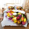 Sunny Garden Bedding Set Flowers 3D Printed Comfortable Brushed King Queen Twin Size Duvet Cover for Modern Bedroom Decoratiion