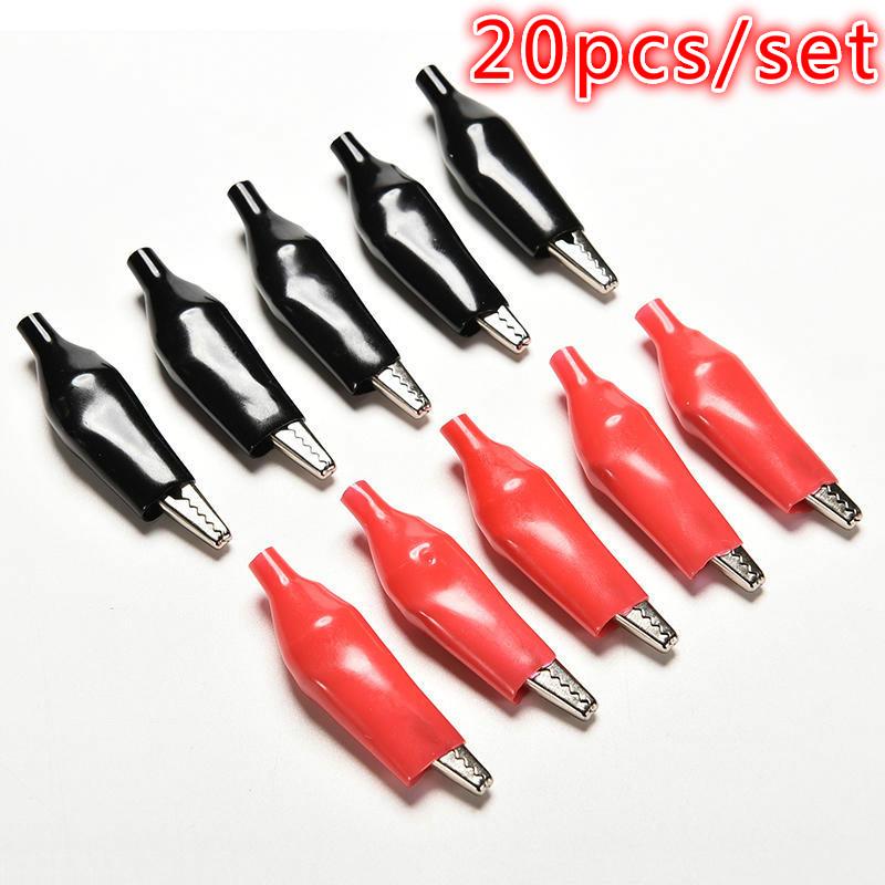 20 Pcs Alligator Clip 44mm Clamp Test Test Probe Black +red Large Size Honesty