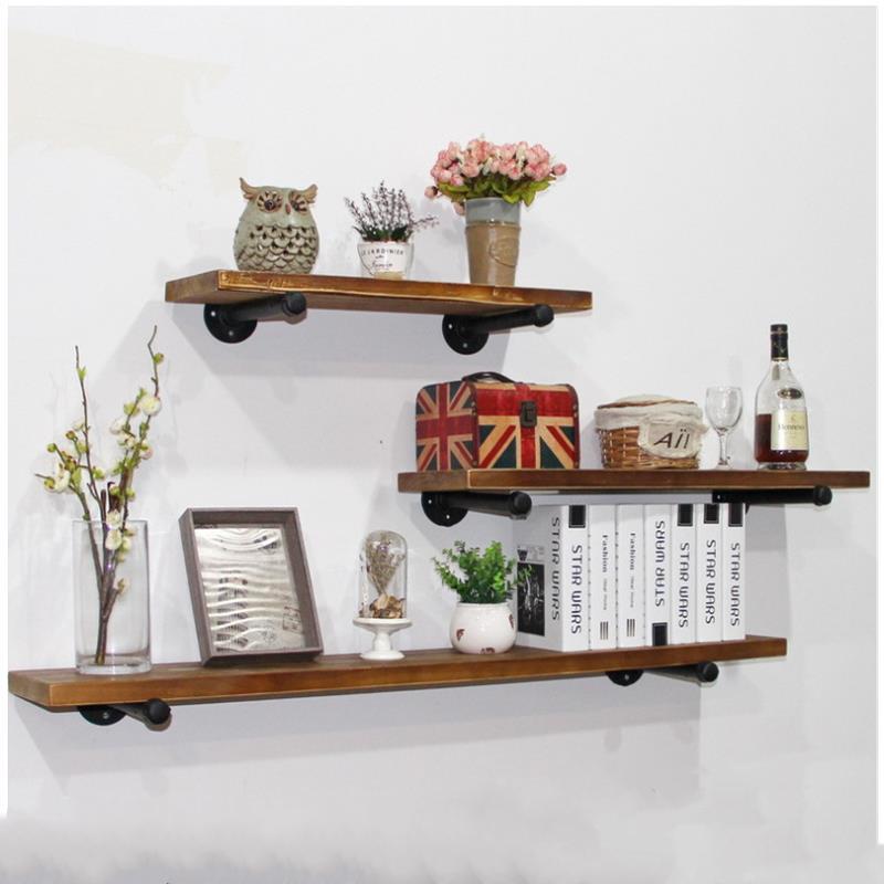 Specialized Laminate Iron Water Pipe Support Bracket Bracket Vintage Bracket Single Tier Pipe Wall Shelf