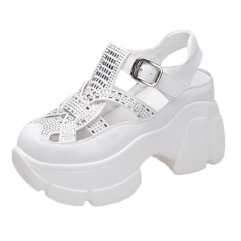 Fashion Dad Sandals Women's 2024 Summer New Platform Shoes Water Diamond Sports Roman Sandals Soft Sole Outdoor Casual Shoes Sandal