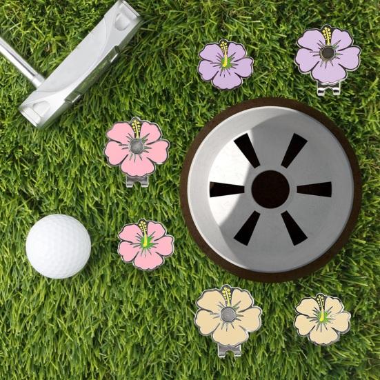 Magnetic Golf Ball Marker with Hat Clip Rustproof Corrosion Resistant Metal Flower-Shaped Golf Ball Marker Accessories