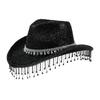 Heavy Diamond Cowboy Hats Tassels Crystal Hat for Disco House Cocktails Parties Vacation Sparkly Tassels for Comedian