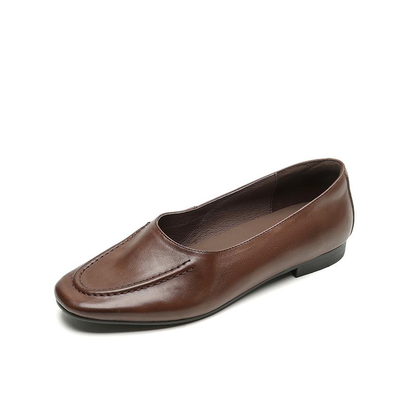 Fashion 2025 New Arrival Women Flats Heels Shoes Genuine Leather Soft Comfort Casual Shoes Woman Basic Spring Summer Flats Shoes