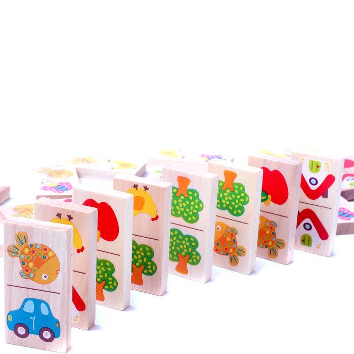 Children's Educational Wooden Idiom Domino Puzzle Set