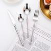 Stainless Steel Small Waist Cutlery Set: Steak Knife, Fork, Dessert Spoon, Mirror Finish.