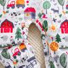 1-18 Months Infant Boy Farm Cute Pattern All-over Print Long Sleeve Romper