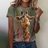 Funny Animal Graphic Women's T Shirts Causal Short Sleeve Top Women Kawaii Fashion Oversized Female Clothing Ladies Summer Tees