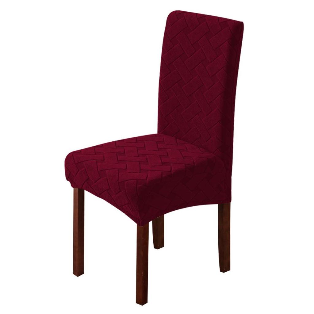 1 Pcs Thick Elastic Chair Seat Cover with Cross Jacquard Polyester Chair Cover Suitable for Hotel Banquet Restaurants