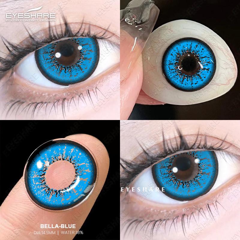 Eyeshare Colored Contact Lenses Cosplay Anime Character Eye Makeup Lenses Red Halloween Carnival Night Contact Lenses Purple Beauty Soft Lenses 1 Pair